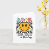 Carte Test Retro Smile Enseignant Enfants Test Jour (Fleur jaune)