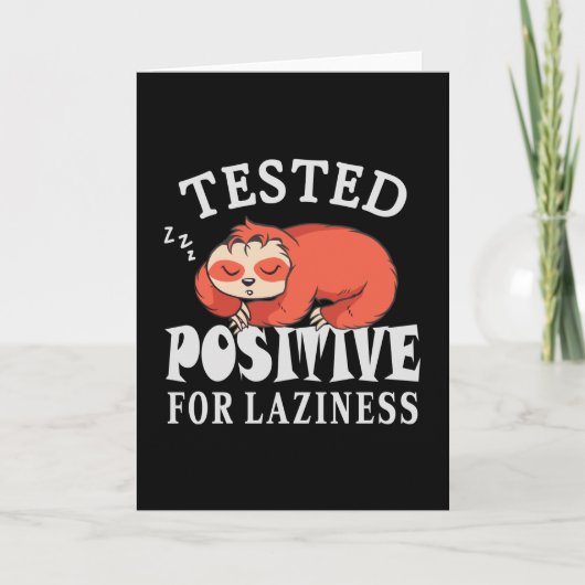 Carte Testé positif à la paresse Paresseux (Devant)