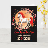 Carte Tet 2026 Vietnamese Year Horse Zodiac Lunar Chines (Fleur jaune)