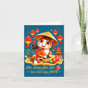 Carte Tét Binh Ngo 2026 Nouvel An vietnamien Chuc Mung N