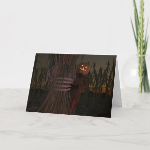 Carte Tête Citrouille éffrayante Scarecrow