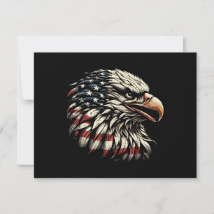 Carte Tête d'aigle chauve Drapeau américain USA Hommes p