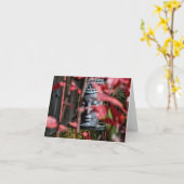 Carte Tête de Bouddha avec le feuille rouge (Fleur jaune)