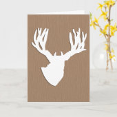 Carte Tête de cerf Silhouette pour chasseur Anniversaire (Fleur jaune)