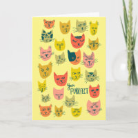 Tête de chat colorée mignonne motif ANNIVERSAIRE A