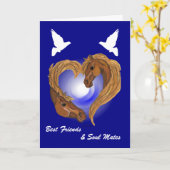 Carte Tête de cheval jointe par âme de coeur (Fleur jaune)