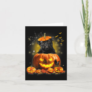 Carte Tête de chien Pug noir pour femmes Halloween Citro