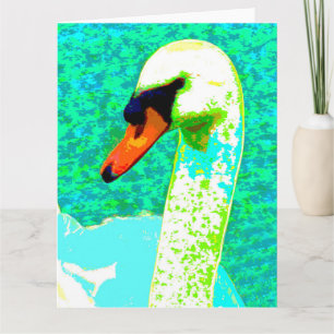 Carte Tête de cygne blanche majestueuse