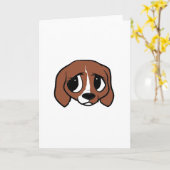Carte Tête de dessin beagle (Fleur jaune)