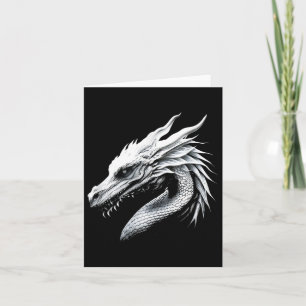 Carte Tête de dragon blanc Dragon mythique soufflant du