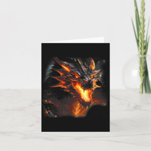 Carte Tête de dragon de feu Dragon mythique Amour Respir