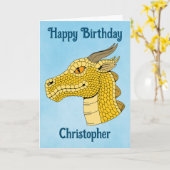 Carte Tête de dragon d'or en profil (Fleur jaune)