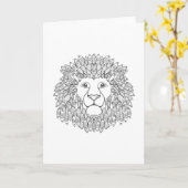 Carte Tête de lion inspirée (Fleur jaune)