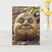 Carte Tête De Pomme De Terre D'Anniversaire Dans Le Jard (Fleur jaune)