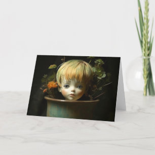 Carte Tête de poupée dans un pot de fleurs Toutes les oc