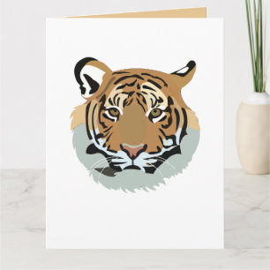 Carte Tête de tigre Face Animal sauvage Tigre
