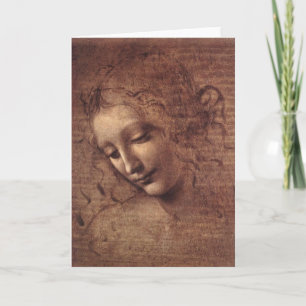 Carte Tête d'une jeune femme avec les cheveux ébouriffés