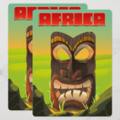 Carte Tête sculptée africaine (Devant / Derrière)