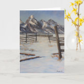 Carte Teton Winter Original Fine Art (Fleur jaune)