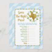 Carte Texas Blue Gold Devinez Le Bon Prix Bébé Jeu (Devant / Derrière)