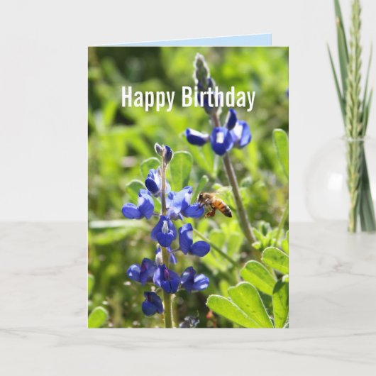 Carte Texas Bluebonnet Joyeux anniversaire (Devant)