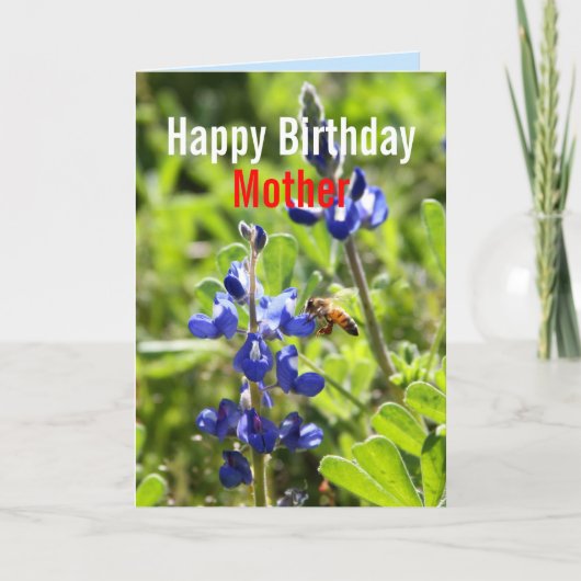 Carte Texas Bluebonnet mère Joyeux anniversaire (Devant)
