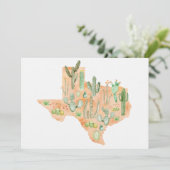 Carte Texas Cactus Watercolor Illustration Map Flat (Debout devant)