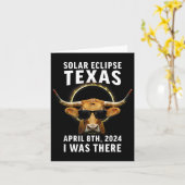 Carte Texas Eclipse S Avril 8 2024 J'Étais Là Bu Bovins (Fleur jaune)