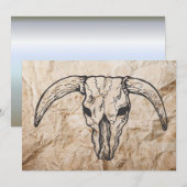 Carte Texas Longhorn Bull Skull (Devant / Derrière)