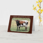 Carte Texas Longhorn Cow (Fleur jaune)