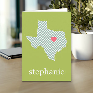 Carte Texas Love with Custom Heart and Family Name