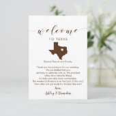 Carte Texas Mariage Welcome Card, lettre et itinéraire (Debout devant)