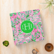 Carte Texas Pink & Green Preppy Motif Monogramme