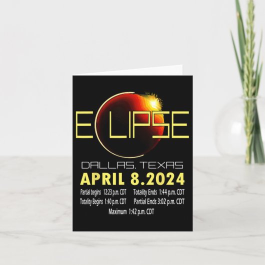 Carte Texas Solar Eclipse 2024 Solar Eclipse Funny Texas (Devant)