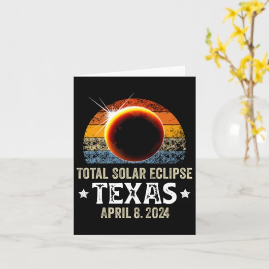 Carte Texas Total Solar Eclipse Avril 8 2024 Texas Solar (Fleur jaune)