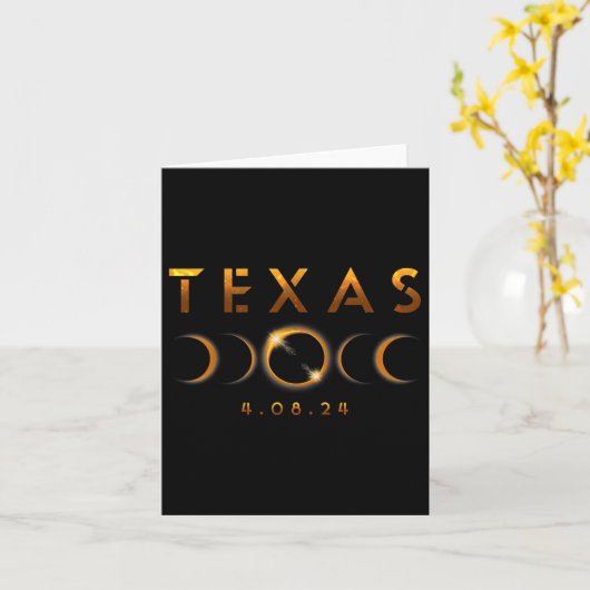 Carte Texas Total Solar Eclipse Avril 8 2024 Texas Solar (Fleur jaune)