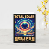 Carte Texas Total Solar Eclipse Avril 8 2024 Texas Solar (Fleur jaune)