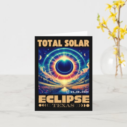 Carte Texas Total Solar Eclipse Avril 8 2024 Texas Solar (Fleur jaune)