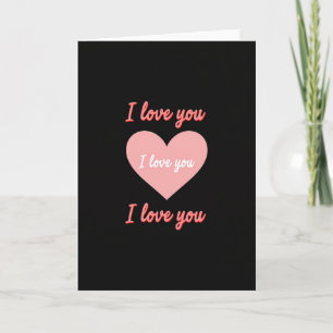 Carte texte 3D cœur rose Je t'aime