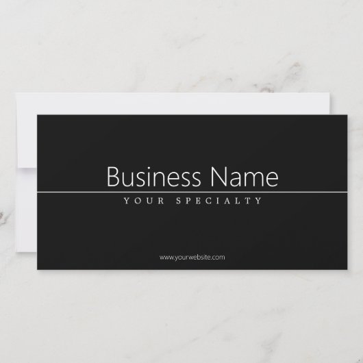 Carte Texte blanc classique simple en noir (Devant)