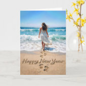 Carte Texte Bonne Année avec Beachwalker (Fleur jaune)