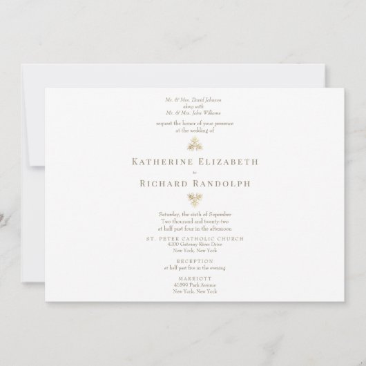 Carte Texte classique en or 2 Lieu horizontal (Devant)