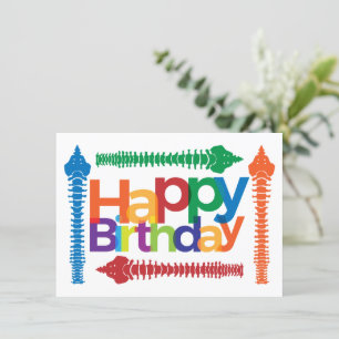 Carte Texte coloré avec épines Chiropratique Anniversair
