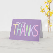 Carte Texte Coloré Merci Sur Violet (Fleur jaune)