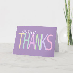 Carte Texte Coloré Merci Sur Violet