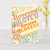 Carte texte couleur je vous aime (Fleur jaune)