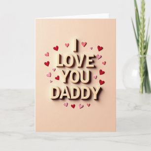 Carte texte crème « Je t'aime Papa »