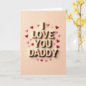 Carte texte crème « Je t'aime Papa » (Fleur jaune)