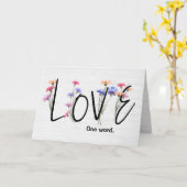 Carte Texte D'Amour De Cornflower Sur Le Bois (Fleur jaune)