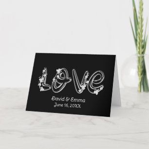 Carte Texte d'amour mariage en noir